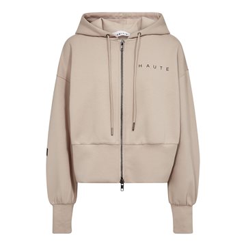  Haute L \' Amitié - Maxi Split Zip Hoodie - Beige
